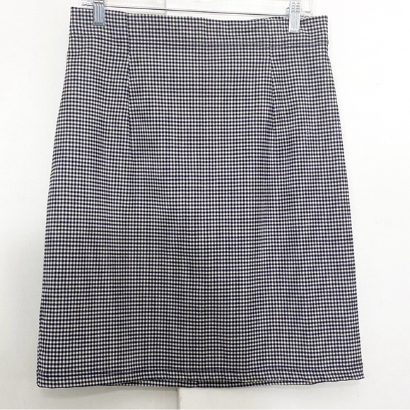 ARMORICA tiny check plaid front and back darts wide waistband back zip skirt 14 - Picture 1 of 5